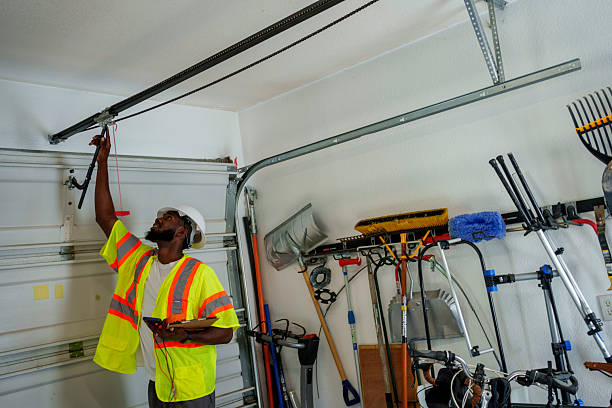 Professional Garage Door Panel Replacement technician working in Long Beach, IN